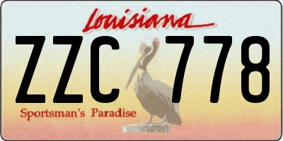 LA license plate ZZC778