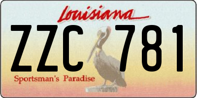 LA license plate ZZC781