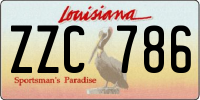 LA license plate ZZC786