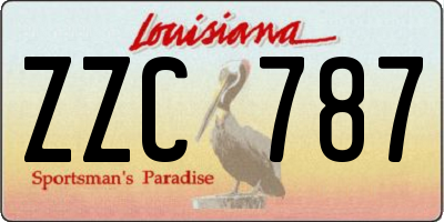 LA license plate ZZC787