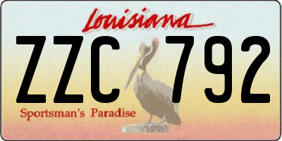 LA license plate ZZC792