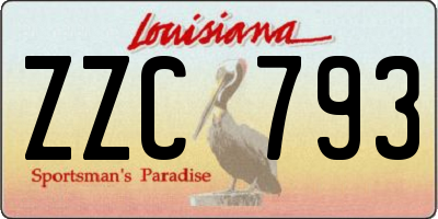 LA license plate ZZC793