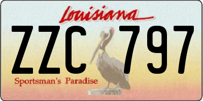 LA license plate ZZC797