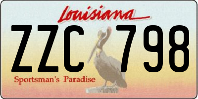 LA license plate ZZC798