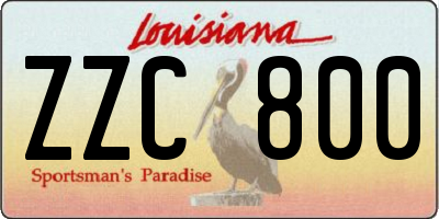 LA license plate ZZC800