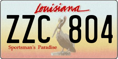 LA license plate ZZC804