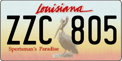 LA license plate ZZC805