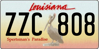 LA license plate ZZC808