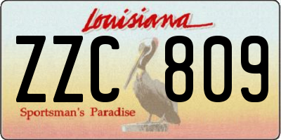 LA license plate ZZC809