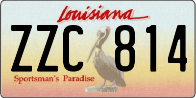 LA license plate ZZC814