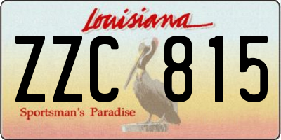 LA license plate ZZC815