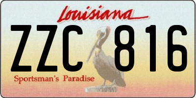 LA license plate ZZC816