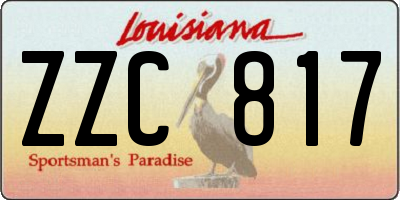 LA license plate ZZC817