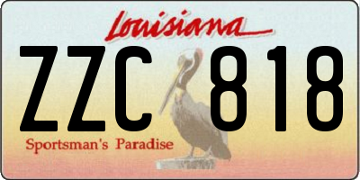 LA license plate ZZC818