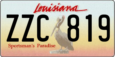 LA license plate ZZC819