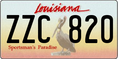 LA license plate ZZC820