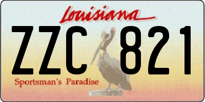 LA license plate ZZC821