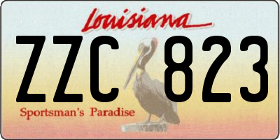 LA license plate ZZC823