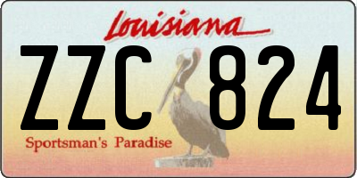 LA license plate ZZC824