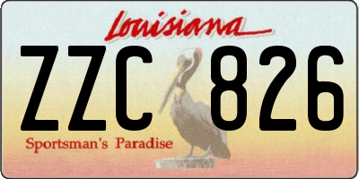 LA license plate ZZC826