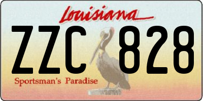 LA license plate ZZC828