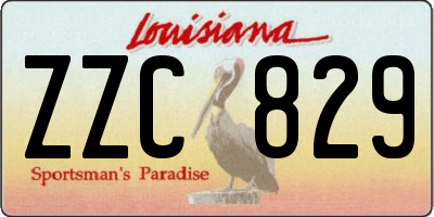 LA license plate ZZC829