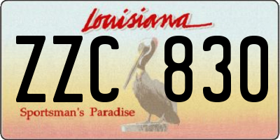 LA license plate ZZC830