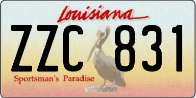 LA license plate ZZC831