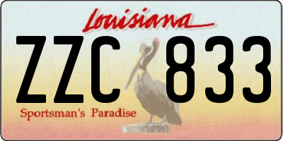 LA license plate ZZC833