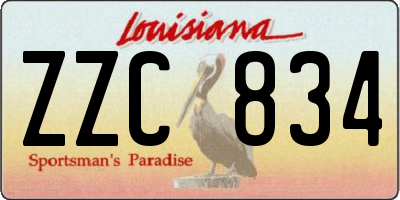 LA license plate ZZC834