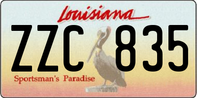 LA license plate ZZC835