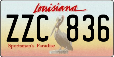 LA license plate ZZC836