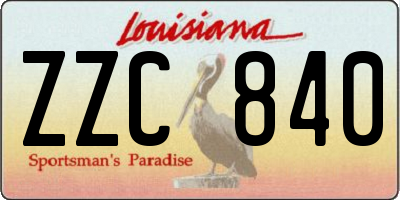 LA license plate ZZC840