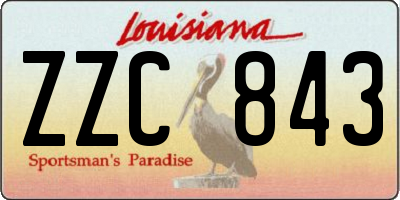 LA license plate ZZC843