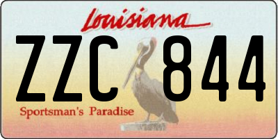 LA license plate ZZC844