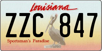 LA license plate ZZC847