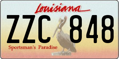 LA license plate ZZC848