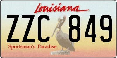 LA license plate ZZC849