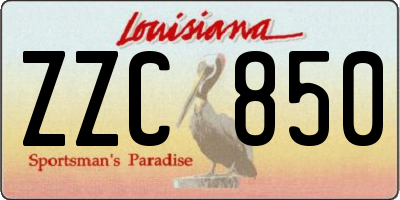 LA license plate ZZC850