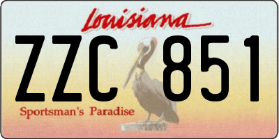 LA license plate ZZC851