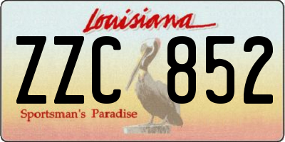 LA license plate ZZC852