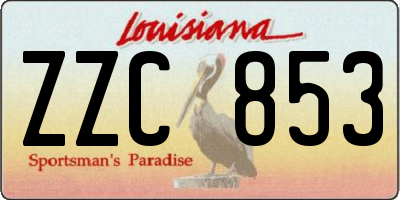 LA license plate ZZC853