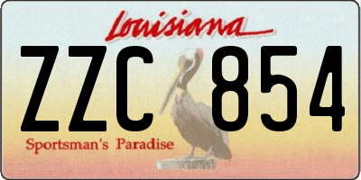 LA license plate ZZC854