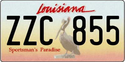 LA license plate ZZC855