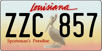 LA license plate ZZC857