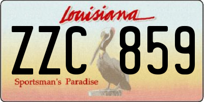 LA license plate ZZC859