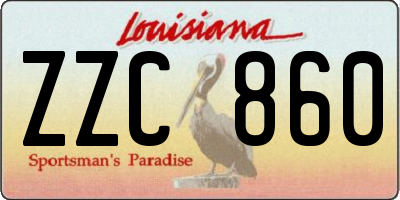 LA license plate ZZC860