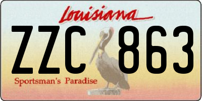 LA license plate ZZC863