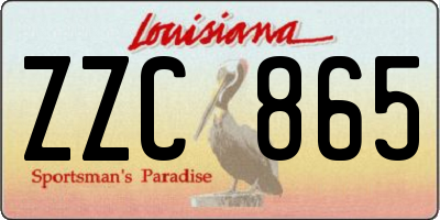 LA license plate ZZC865