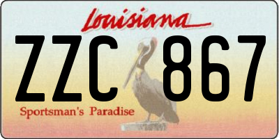 LA license plate ZZC867